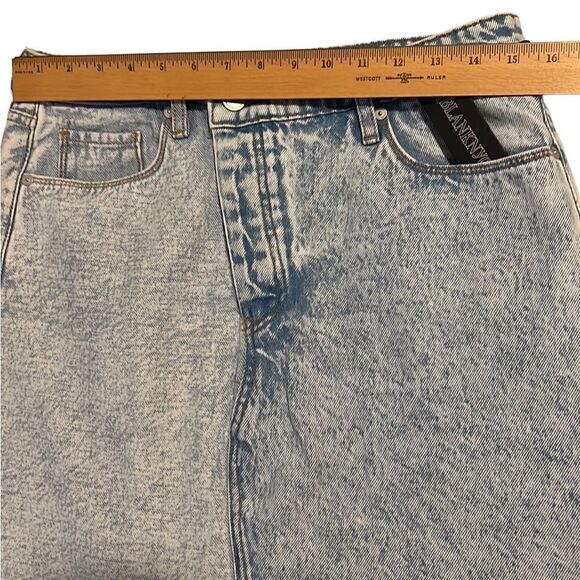 Blank NYC Denim Distressed Raw Hem Pockets Skirt Size 30 NWT - Picture 4 of 11